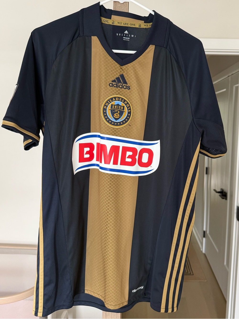 adidas Navy & Gold Philadelphia Union Soccer Jersey with Bimbo Sponsor